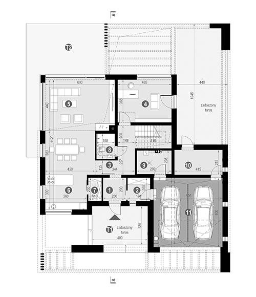Rzut parteru POW. 146,6 m²