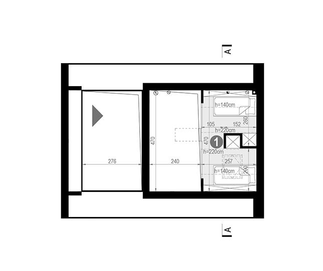Rzut poddasza lustro POW. 11,7 m²