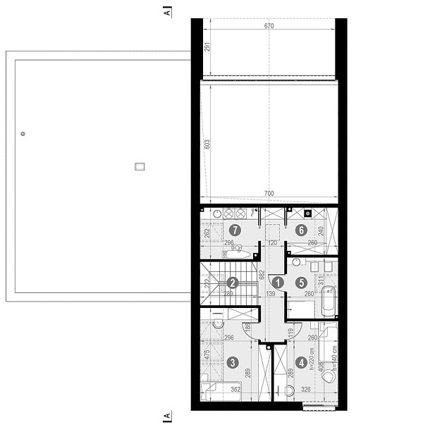 Rzut poddasza POW. 65,1 m²