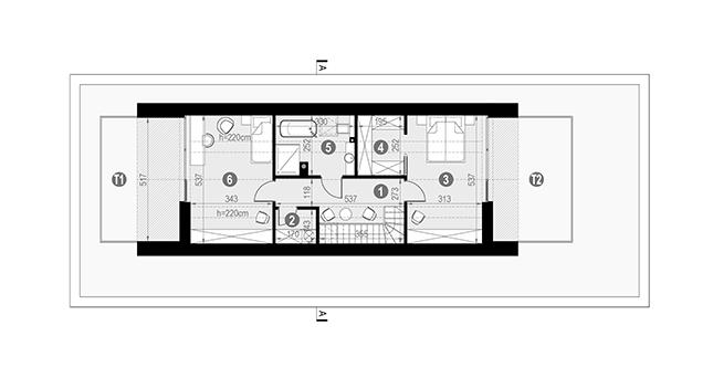Rzut poddasza POW. 92,5 m²