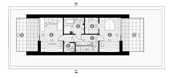 Rzut poddasza POW. 96,1 m²