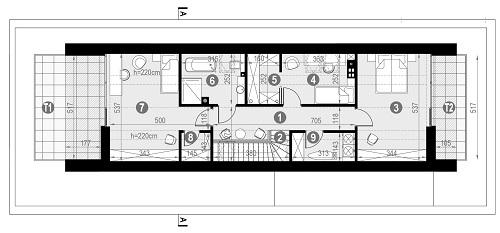 Rzut poddasza POW. 105,4 m²