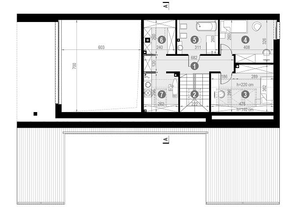 Rzut poddasza POW. 65,1 m²