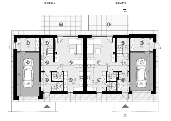 Rzut parteru: Segment A POW. 81,6 m²