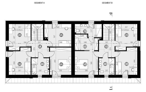 Rzut poddasza: Segment A POW. 80,1 m²