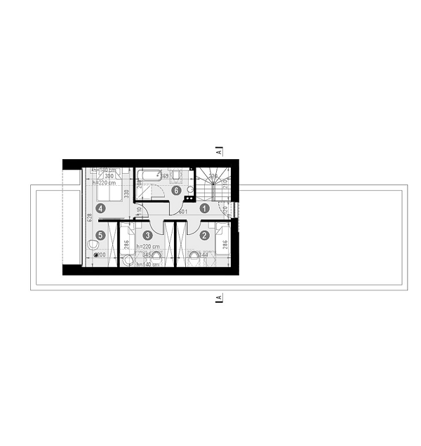 Rzut poddasza POW. 51,8 m²