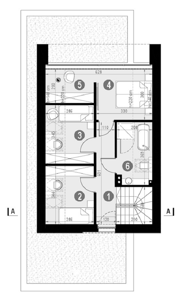 Rzut poddasza POW. 51,8 m²