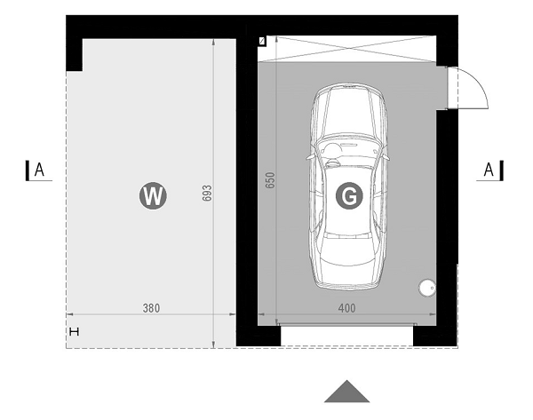 Rzut parteru POW. 26,0 m²