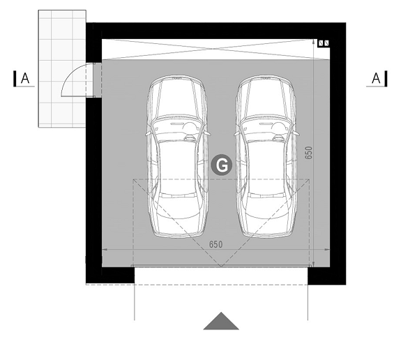 Rzut parteru lustro POW. 42,2 m²