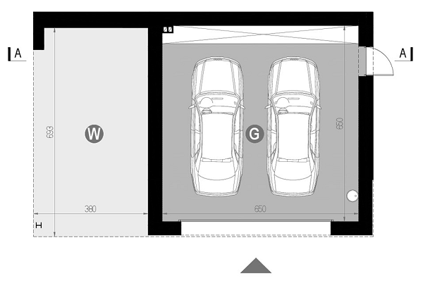 Rzut parteru POW. 42,2 m²