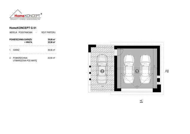 Rzut parteru POW. 39,1 m²