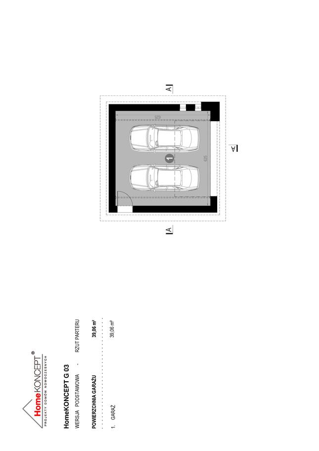 Rzut parteru POW. 39,1 m²