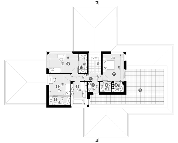 Rzut piętra POW. 125,4 m²