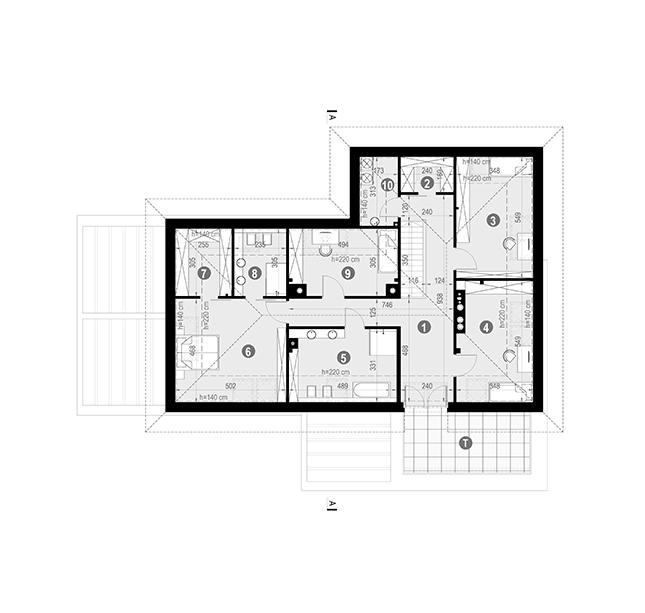 Rzut poddasza POW. 157,6 m²