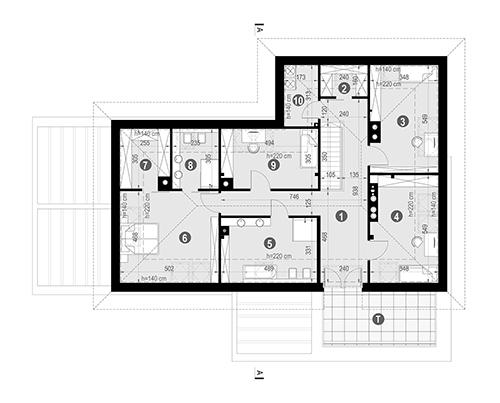 Rzut poddasza POW. 157,6 m²