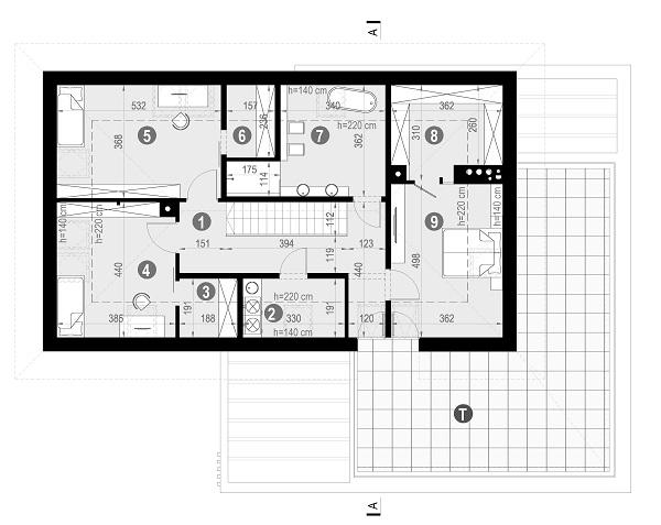Rzut poddasza POW. 157,6 m²