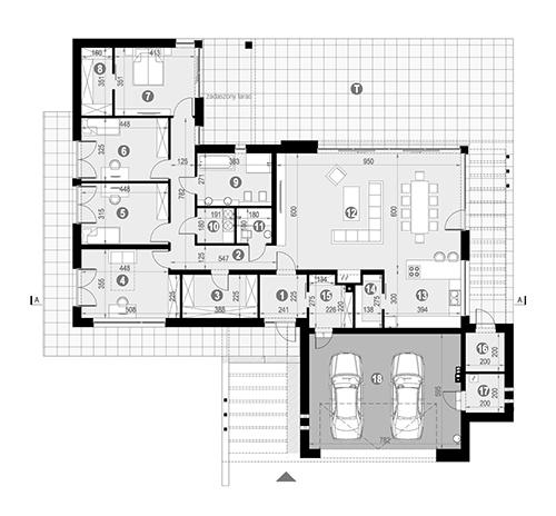 Rzut parteru POW. 244,5 m²