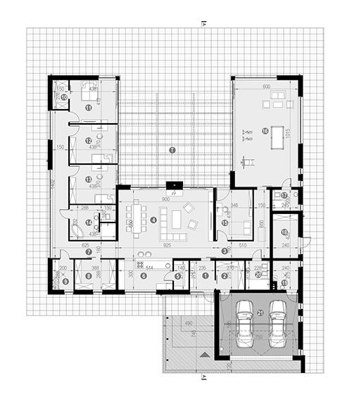 Rzut parteru POW. 370,9 m²