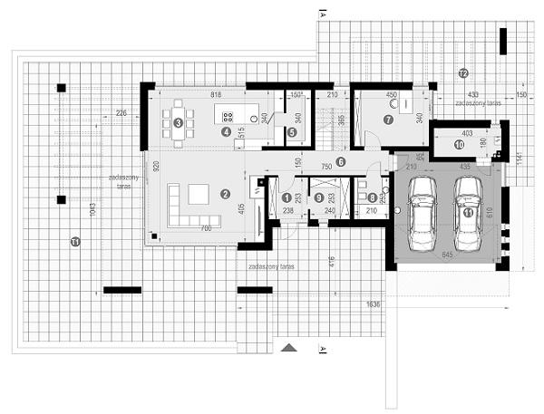 Rzut parteru POW. 170,3 m²