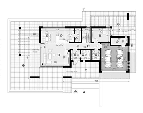 Rzut parteru POW. 170,3 m²