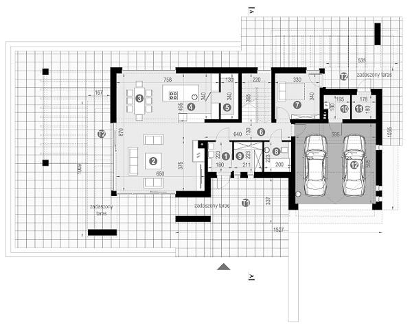 Rzut parteru POW. 144,5 m²