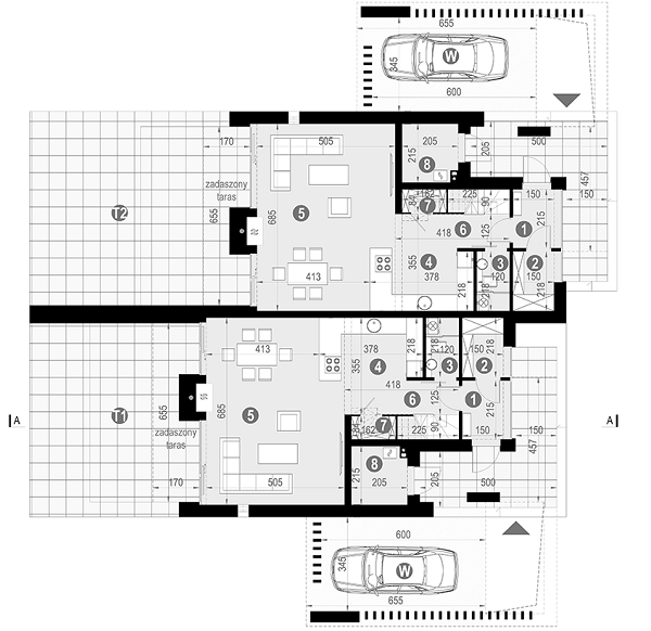 Rzut parteru POW. 85,3 m²