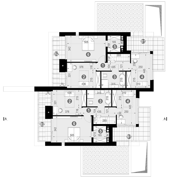 Rzut piętra POW. 78,8 m²