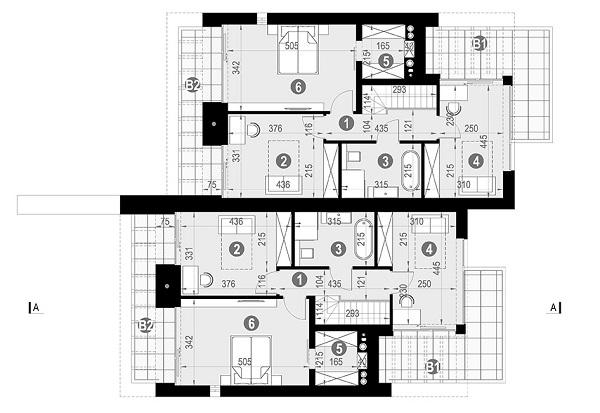 Rzut piętra POW. 79,1 m²