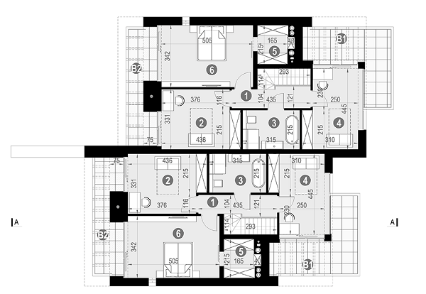 Rzut piętra POW. 158,0 m²