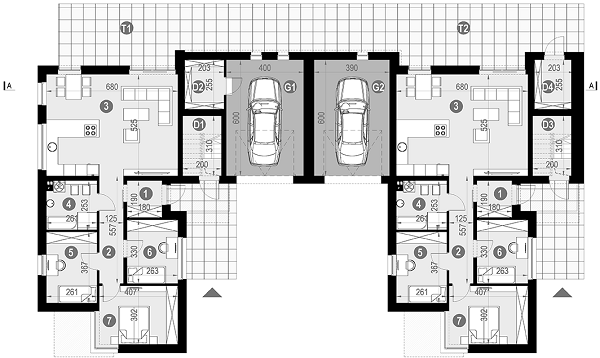 Rzut parteru: Lokal 1 POW. 148,0 m²