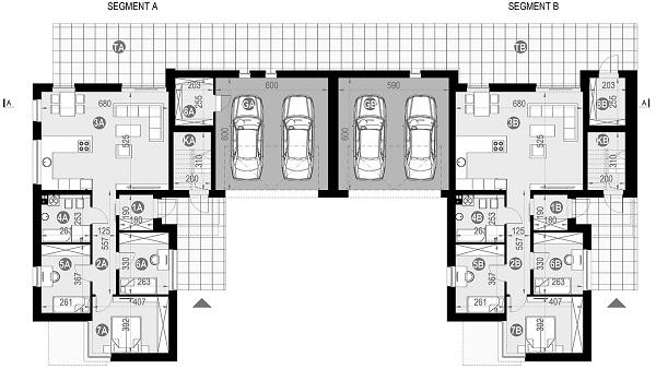 Rzut parteru POW. 172,0 m²