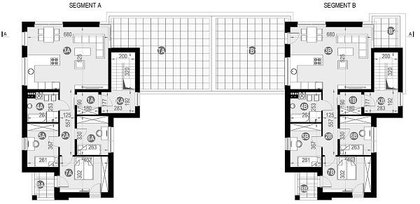 Rzut piętra POW. 187,9 m²
