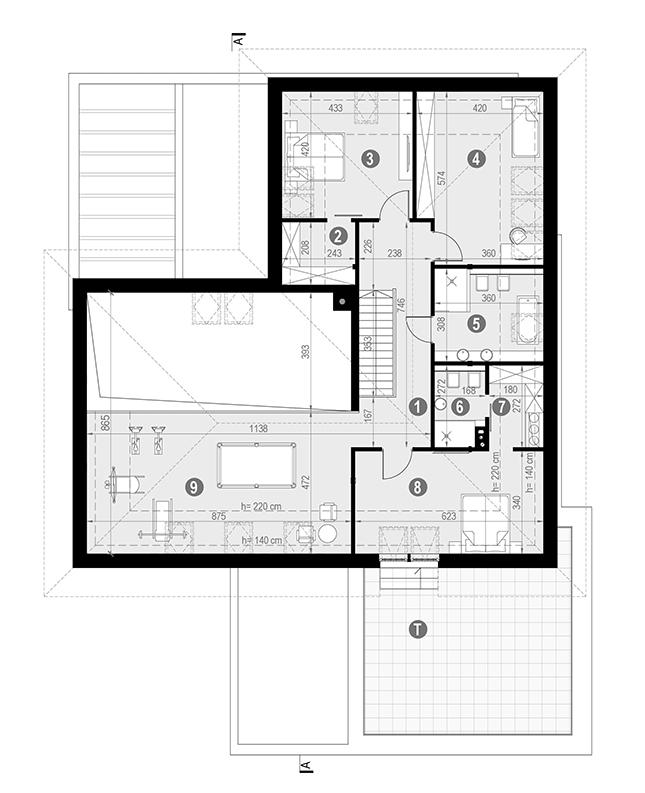 Rzut poddasza POW. 182,6 m²