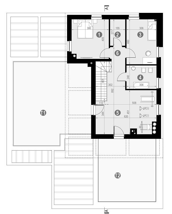 Rzut piętra POW. 177,5 m²