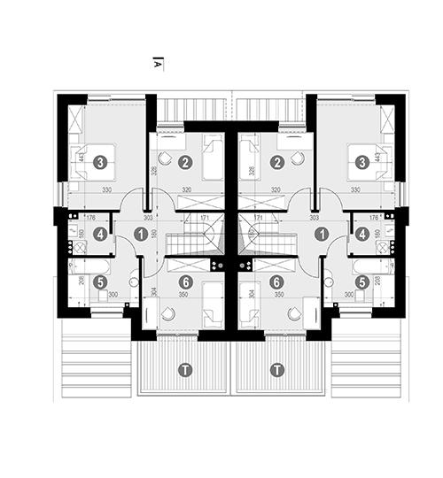 Rzut piętra POW. 58,7 m²
