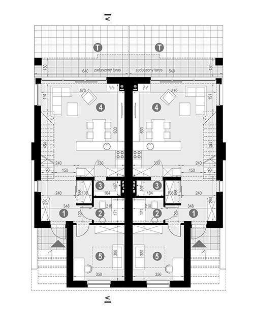 Rzut parteru POW. 63,5 m²