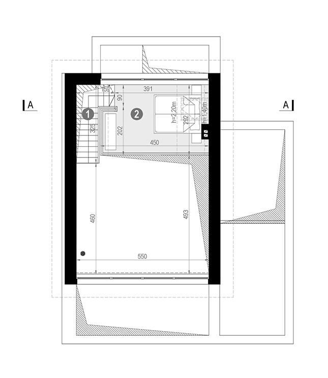Rzut poddasza POW. 14,8 m²
