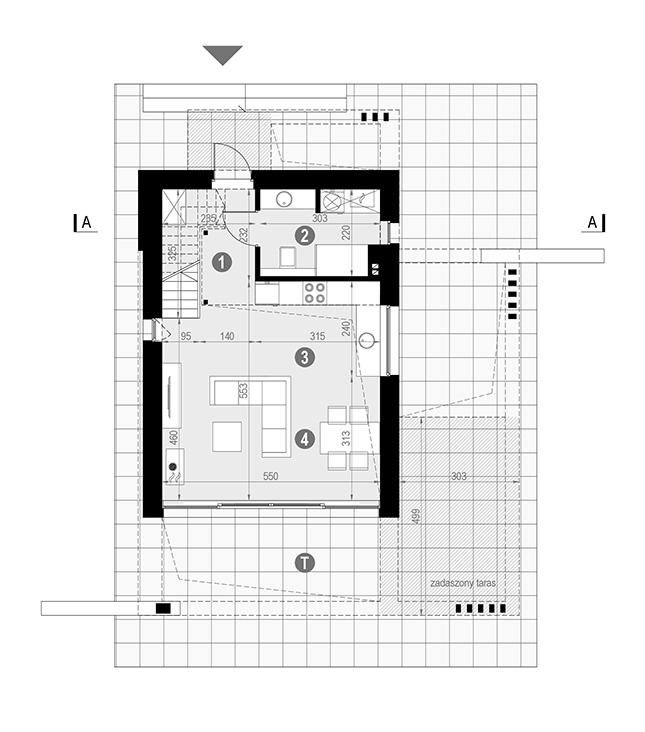 Rzut parteru POW. 41,2 m²