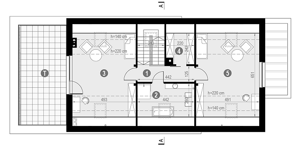 Rzut poddasza POW. 118,2 m²