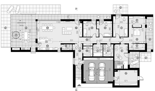 Rzut parteru POW. 285,3 m²