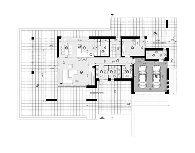 Rzut parteru POW. 170,3 m²