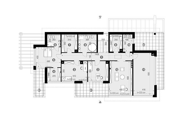 Rzut poddasza POW. 258,9 m²