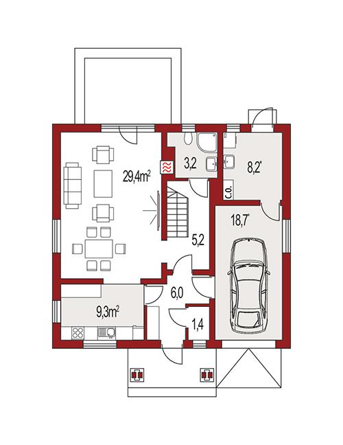 Rzut parteru POW. 0,0 m²