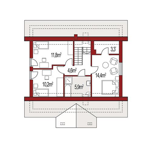 Rzut poddasza POW. 0,0 m²