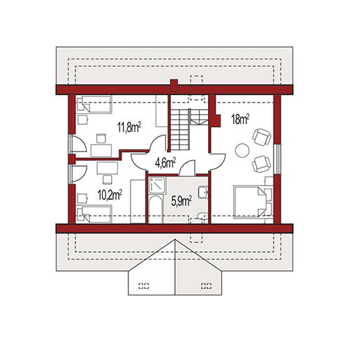 Rzut poddasza POW. 0,0 m²
