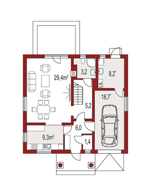 Rzut parteru POW. 0,0 m²