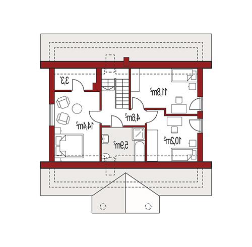 Rzut poddasza lustro POW. 0,0 m²