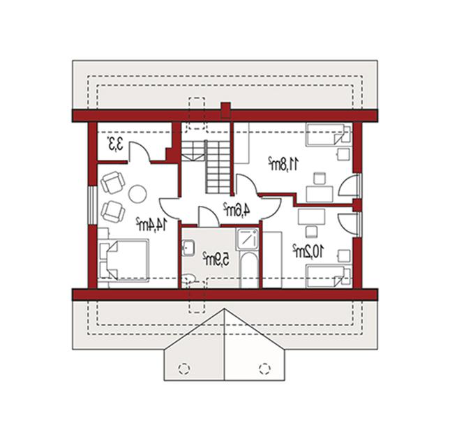 Rzut poddasza POW. 0,0 m²