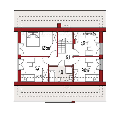 Rzut poddasza POW. 0,0 m²