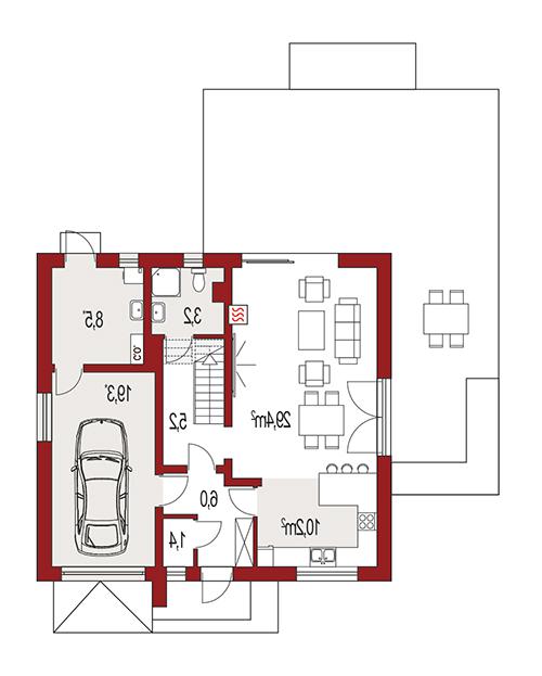 Rzut piętra lustro POW. 0,0 m²